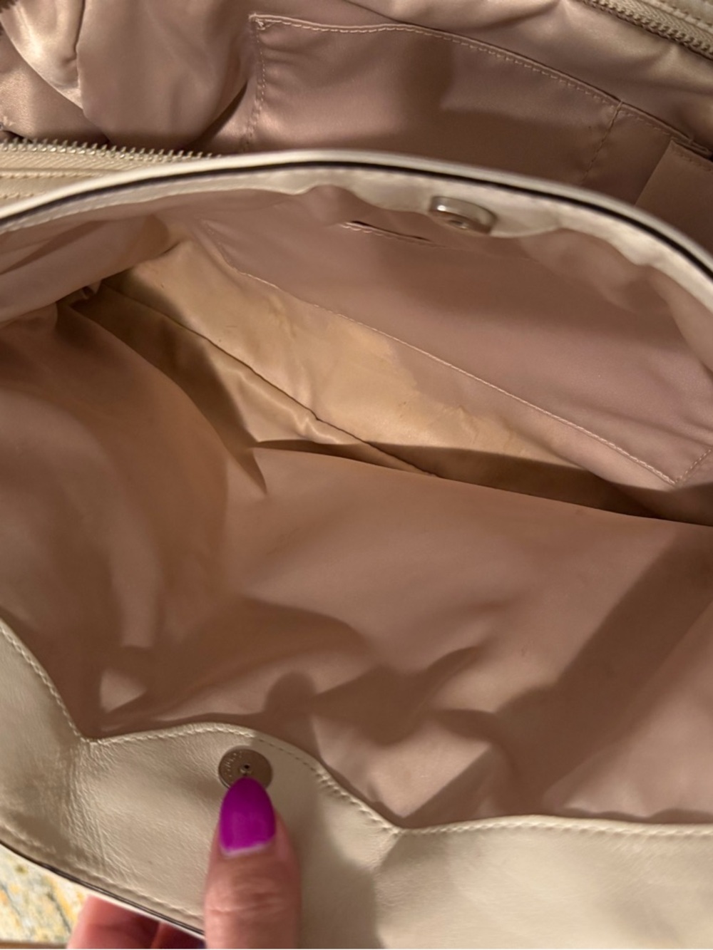 Coach Signature Canvas Tote in Beige and White - Picture 10 of 12